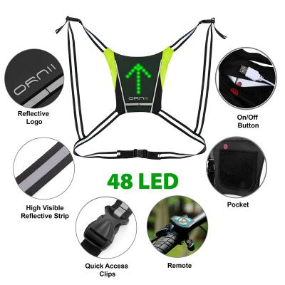 Ornii 48 LED Reflective Bicycle Turn Signal Vest for Running