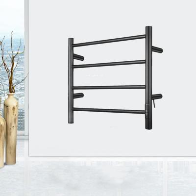 Ladder Style Wall Mounted Black Heated Towel Rail