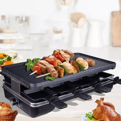 8-Pan Indoor Electric Grill & Raclette Griddle