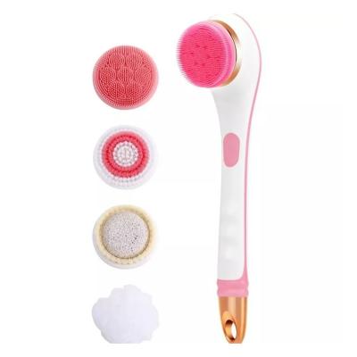 Electric Silicone Shower Body Brush for Skin Exfoliation and Back Scrubbing